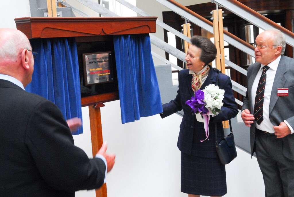 Princess Anne unveils a plaque at the 'Elsie Whitely Innovation Centre' (a centre to promote the development of digital, creative and innovative businesses) in Halifax, West Yorkshire.